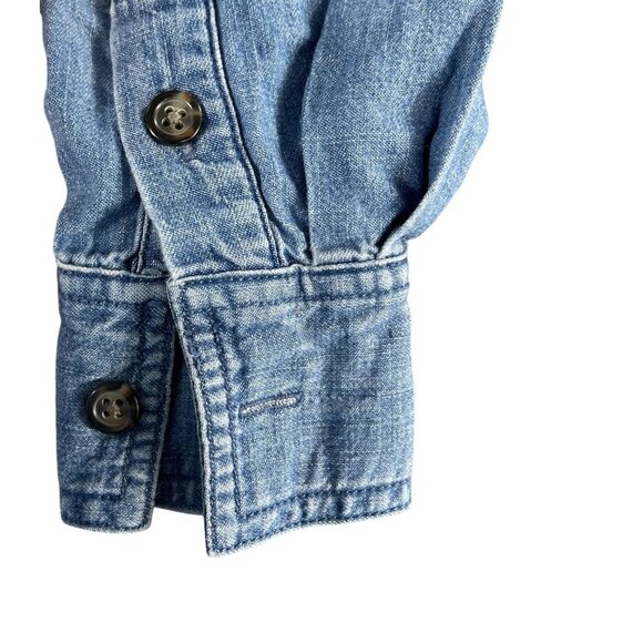 J. Crew Factory Chambray Shirt Dress Denim Blue Size XS Extra Small Cotton - Picture 4 of 7